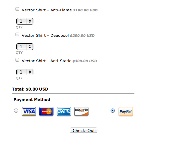 how do i make multiple payment options after i list the items payment options template